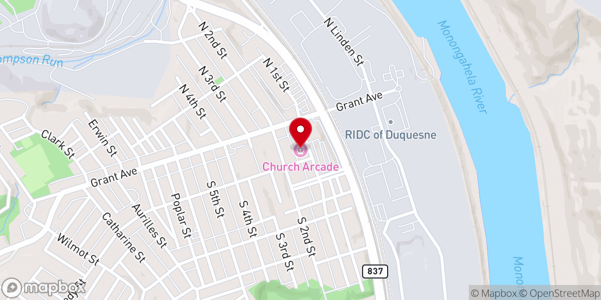 Map showing location of Holy Name Church