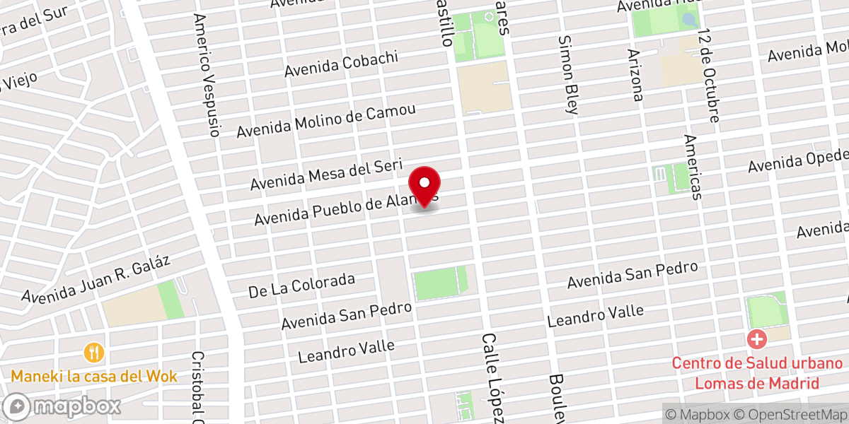 Map showing location of Iglesia Cristiana Tabernaculo Hermosillo