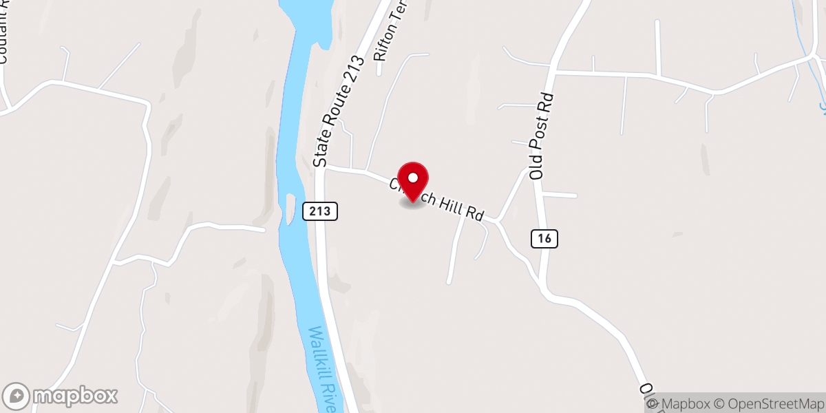 Map showing location of Rifton Church