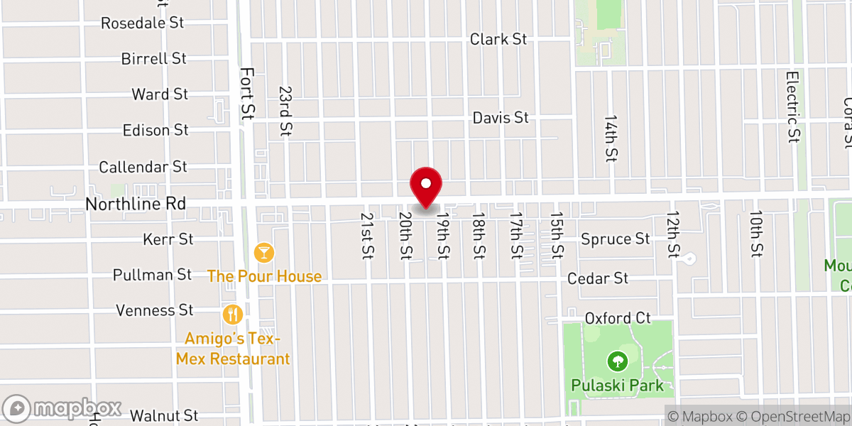 Map showing location of First Baptist Church of Wyandotte