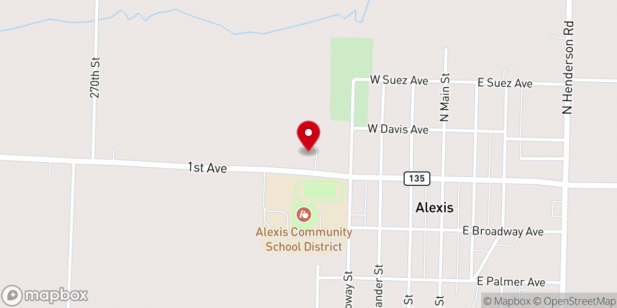 Map showing location of Alexis United Presbyterian Church (EPC)