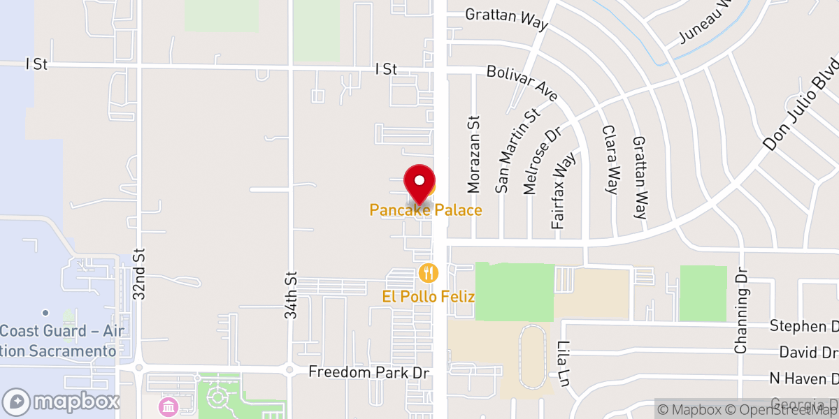 Map showing location of Capitol Free Will Baptist Church