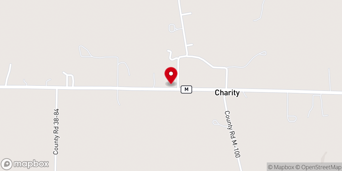 Map showing location of Charity Christian Church