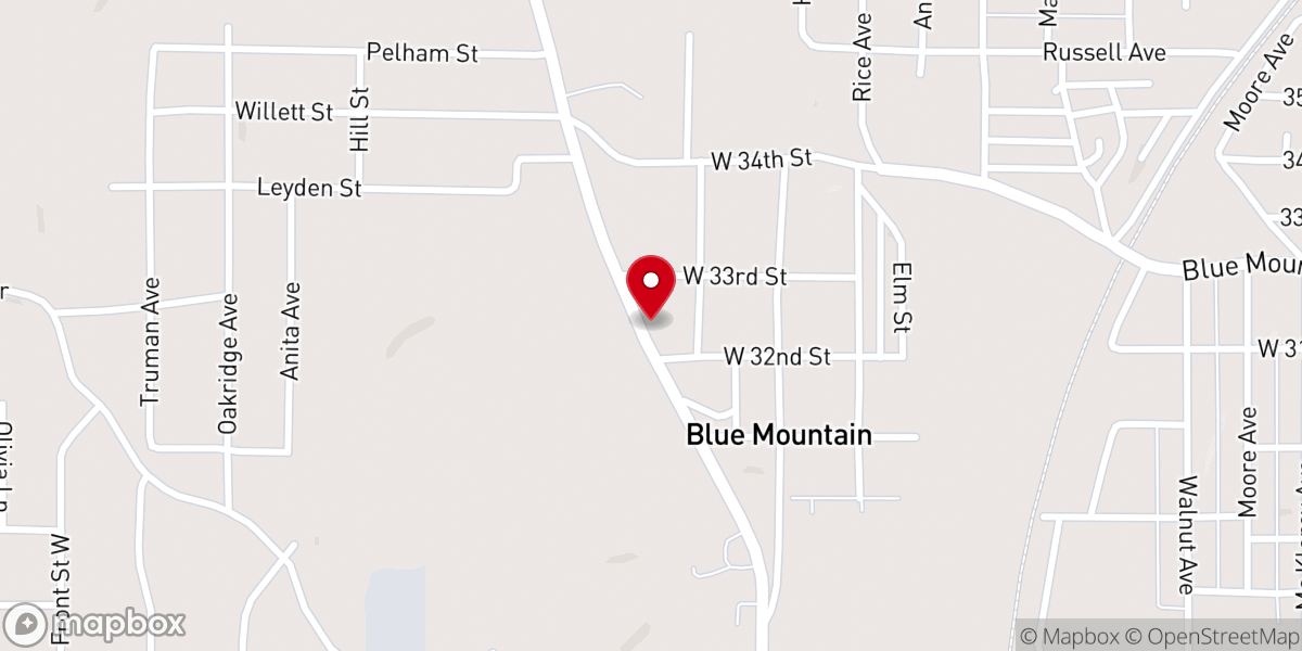 Map showing location of Leyden Hill Presbyterian Church