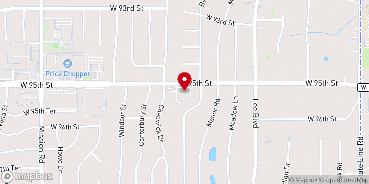 Map showing location of Leawood United Methodist Church