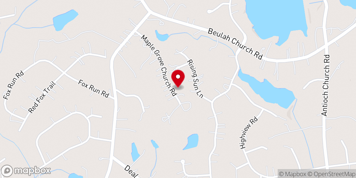 Map showing location of Maple Grove Baptist Church