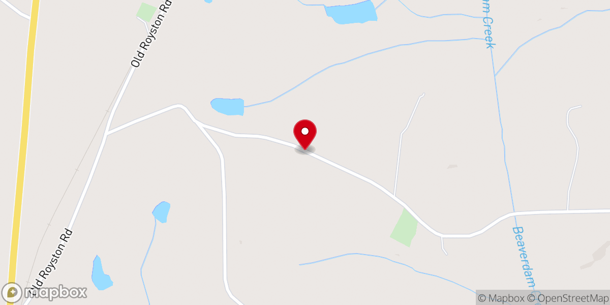 Map showing location of Harmony Grove Baptist Church