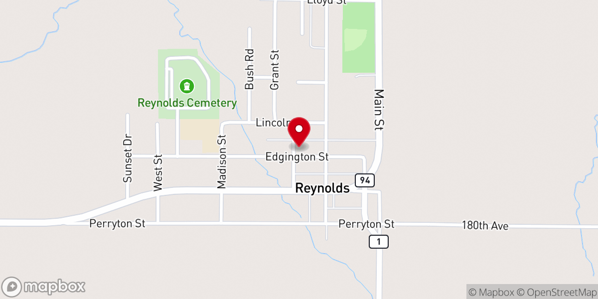 Map showing location of United Methodist Church