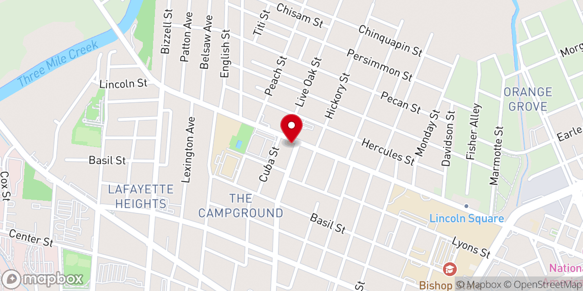 Map showing location of Martin Luther Evangelistic Church