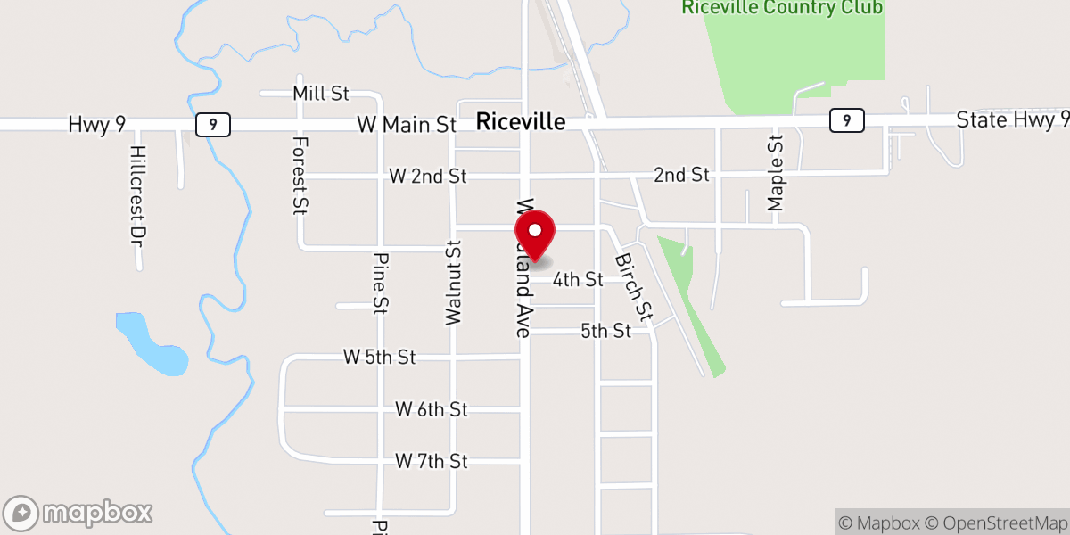 Map showing location of United Methodist Church