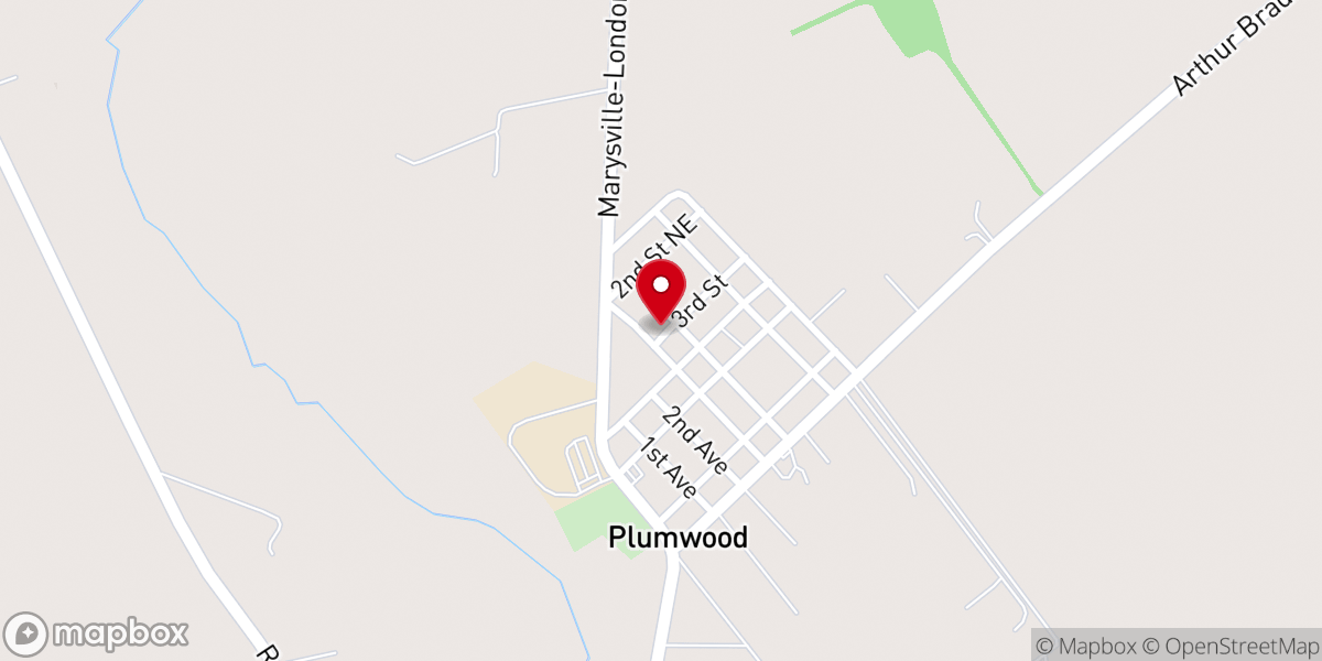 Map showing location of Green Meadows Baptist Church