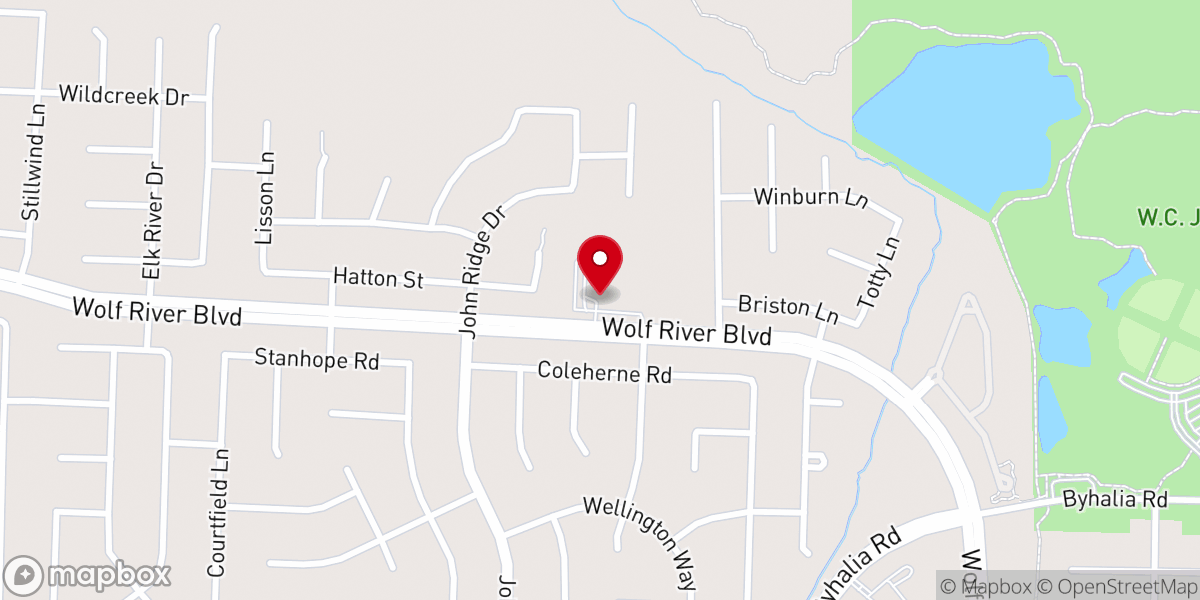 Map showing location of Collierville Bible Church