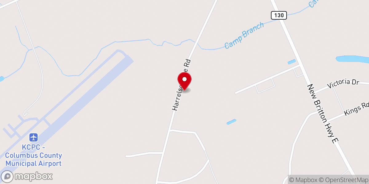 Map showing location of Mill Branch Baptist Church
