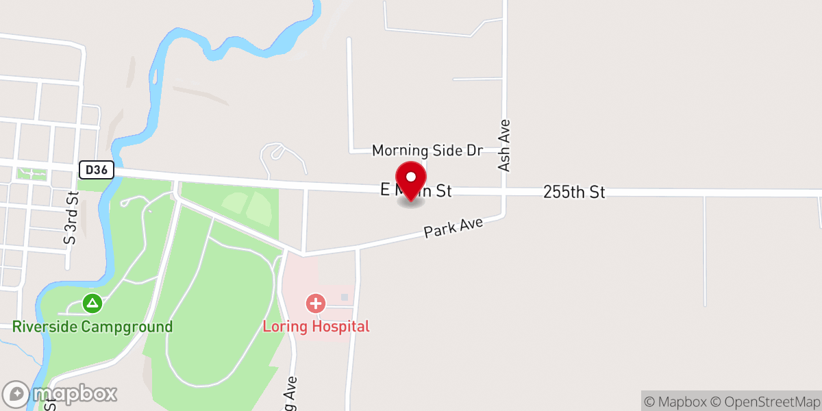 Map showing location of First Christian Church