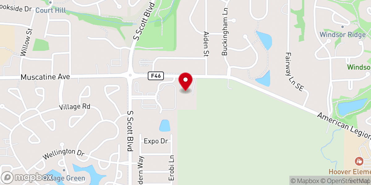 Map showing location of Iowa City Church