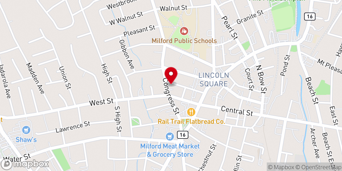 Map showing location of The Salvation Army Milford Corps Community Center