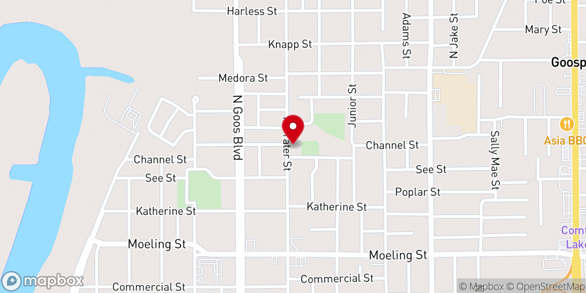 Map showing location of Old Emanuel Baptist Church