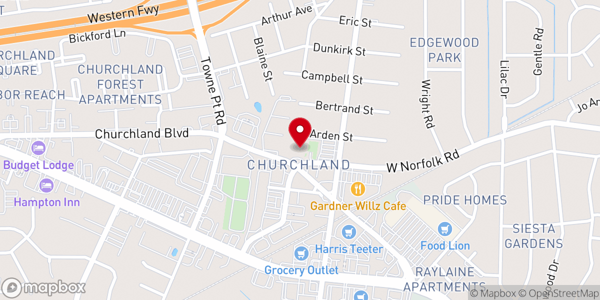 Map showing location of Grove Church