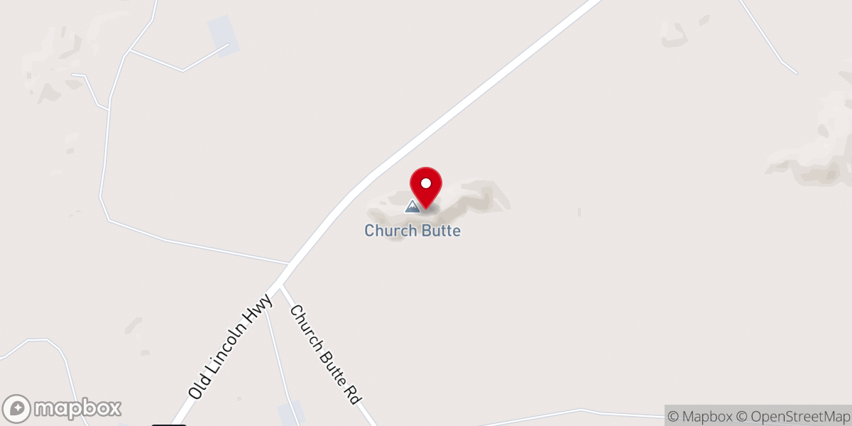 Map showing location of Church Butte