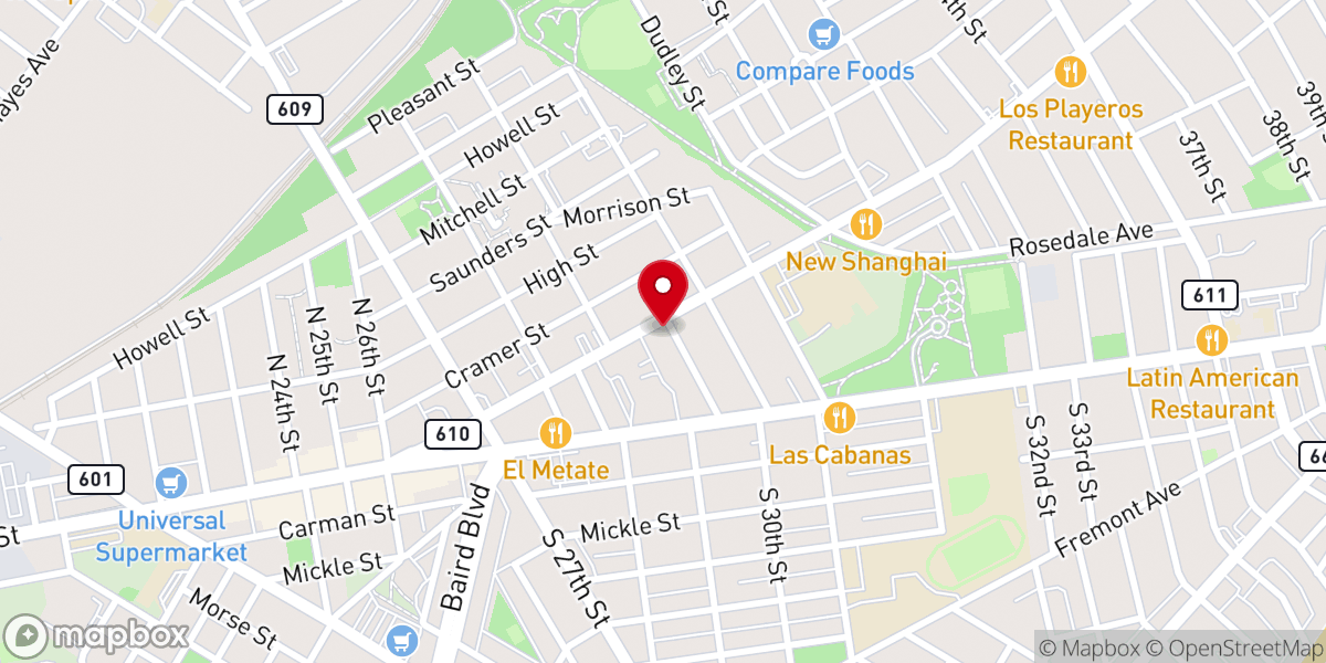 Map showing location of Asbury United Methodist Church