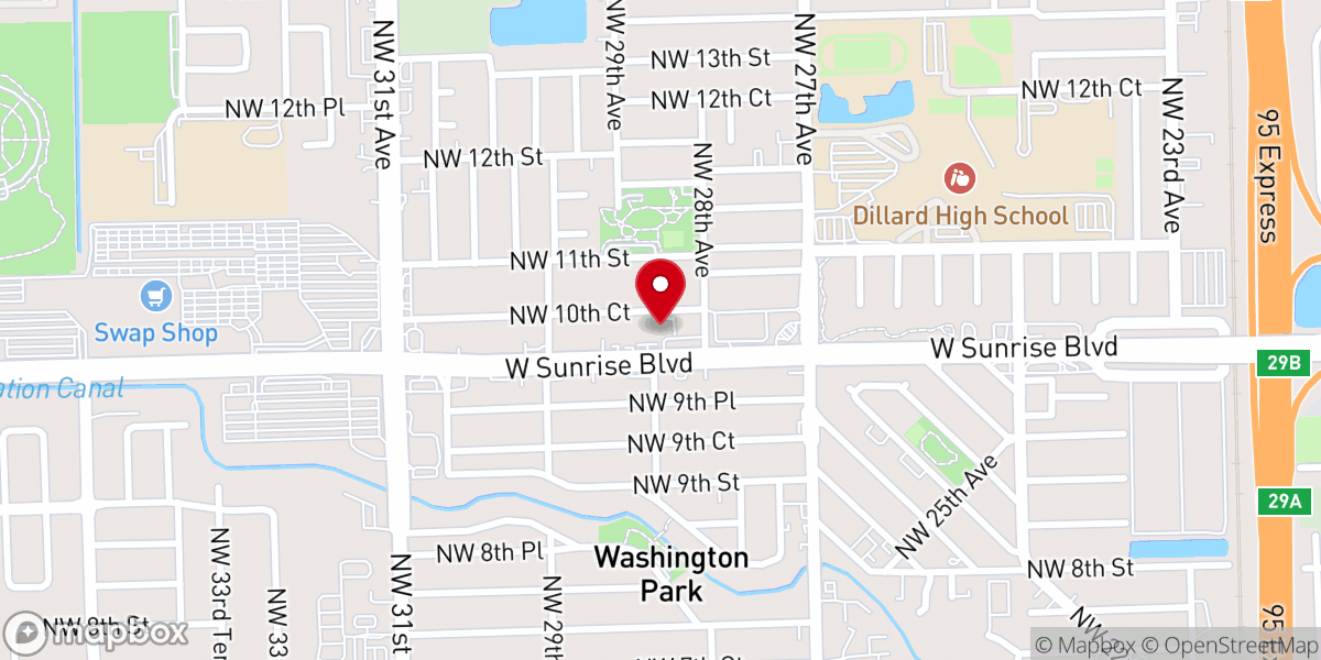Map showing location of Philadelphia Baptist Church of Fort Lauderdale