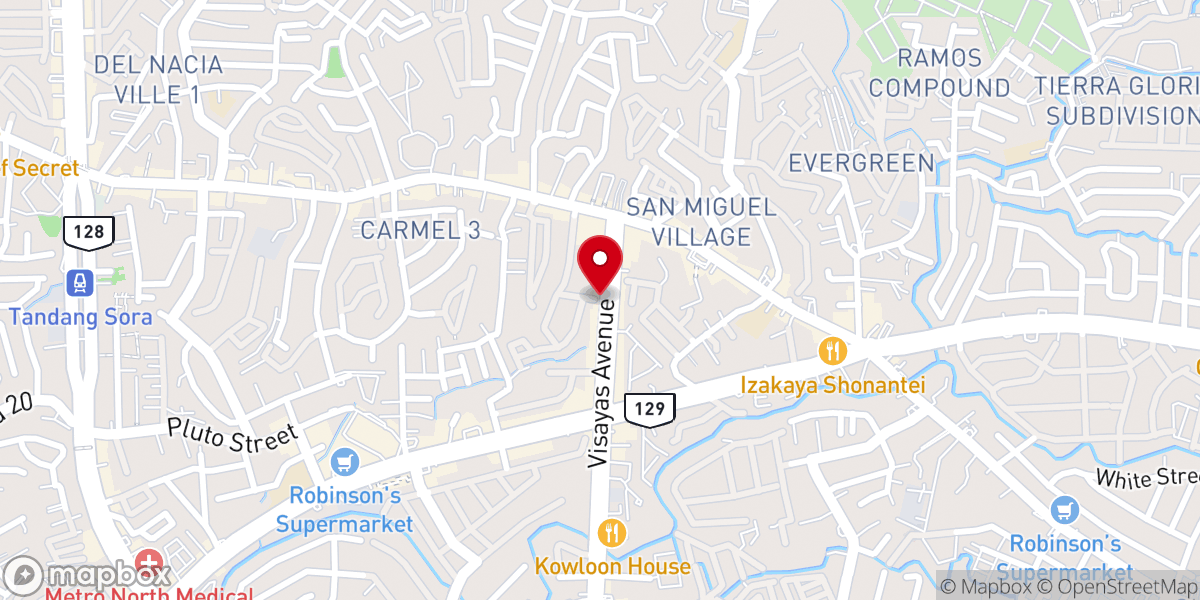 Map showing location of Grace Baptist Church of QC