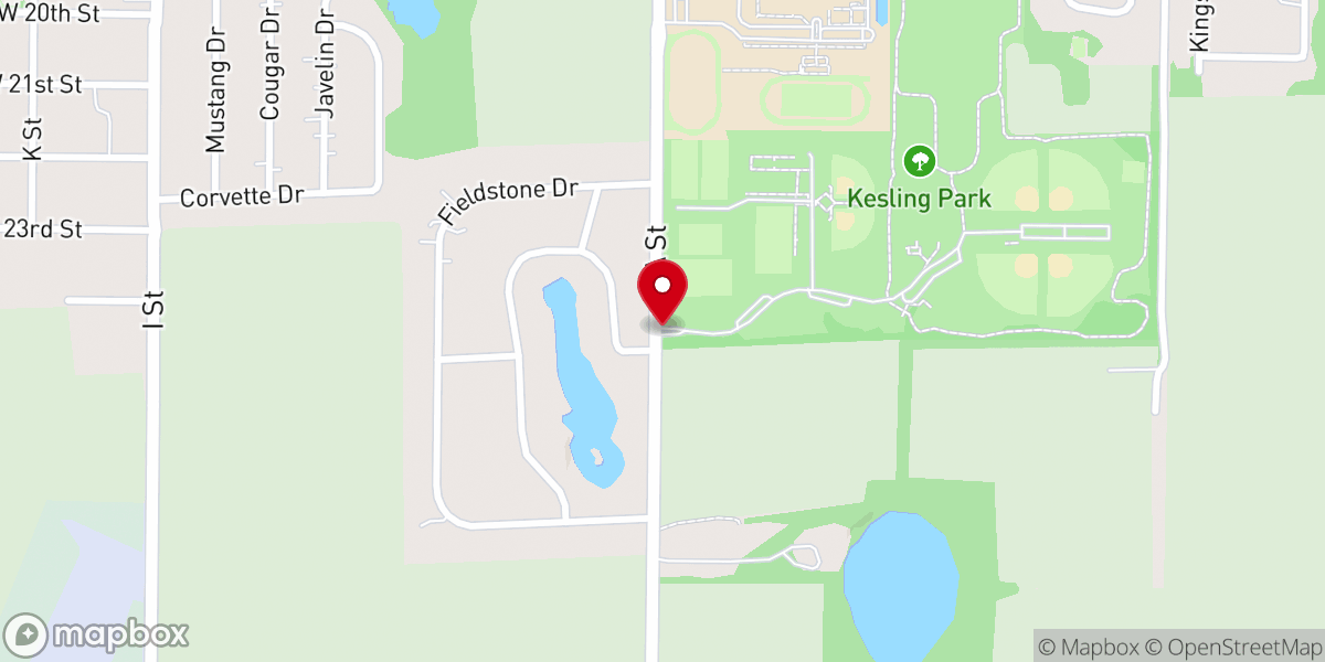 Map showing location of Kesling Park