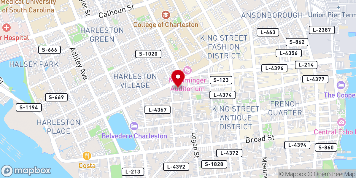 Map showing location of First Baptist Church Foundation