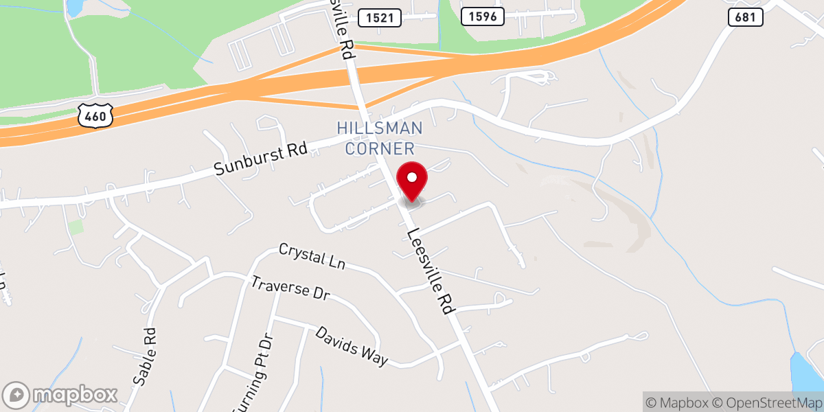 Map showing location of Leesville Road Baptist Church