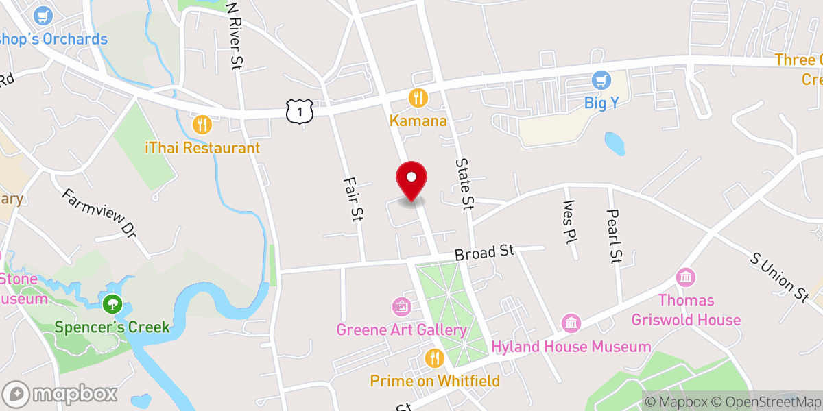 Map showing location of Nathanael B. Greene Community Center