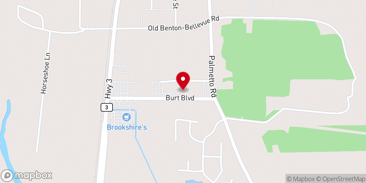 Map showing location of Bossier Parish Sheriff’s Office