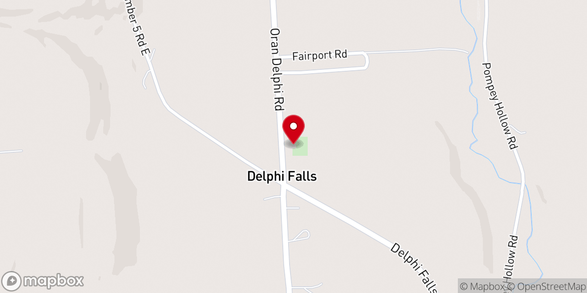 Map showing location of Delphi Falls United Church