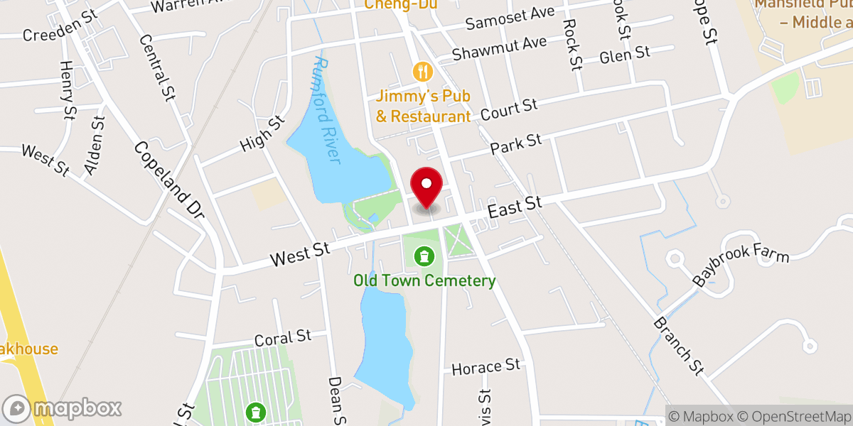 Map showing location of The Congregational Church of Mansfield