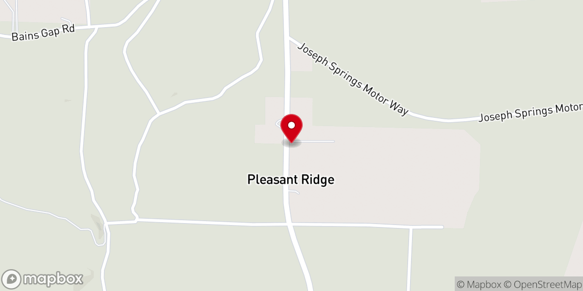 Map showing location of Pleasant Ridge Baptist Church