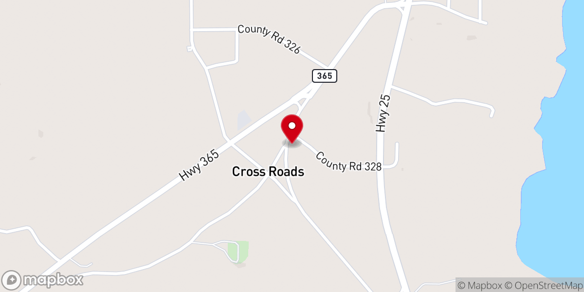 Map showing location of Yellow Creek Baptist Church