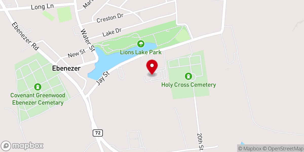 Map showing location of Living Waters Chapel