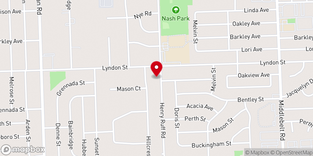 Map showing location of Livonia/Redford Gideons