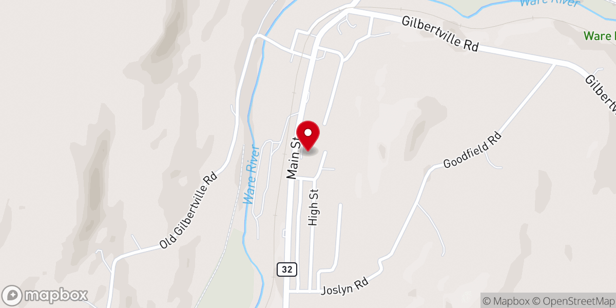 Map showing location of Hardwick Police Department