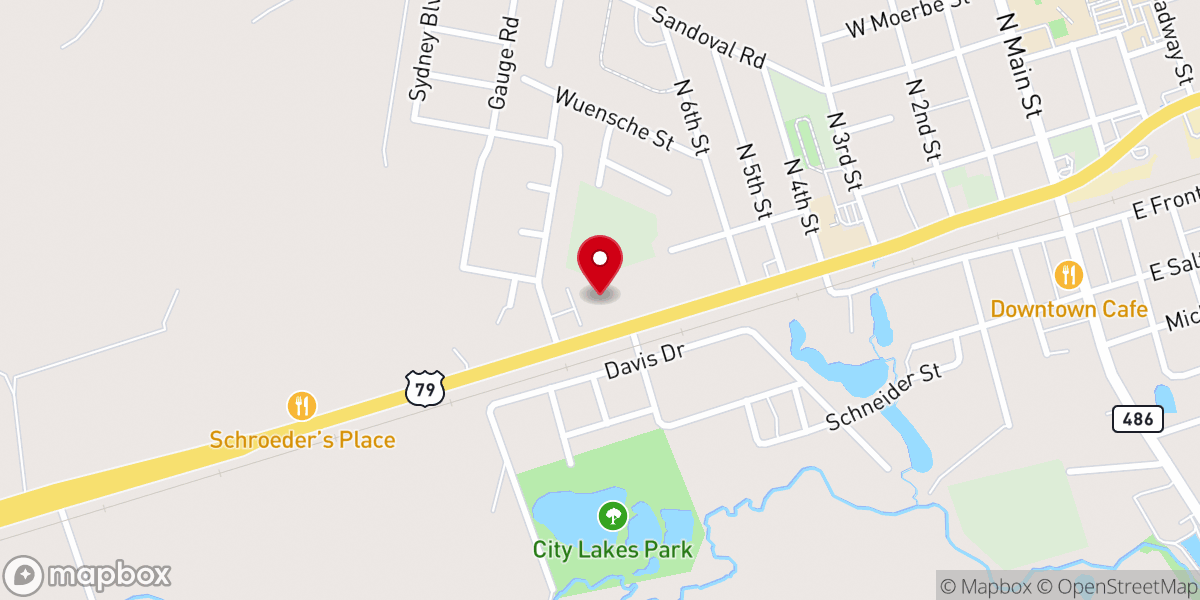 Map showing location of First Baptist Church