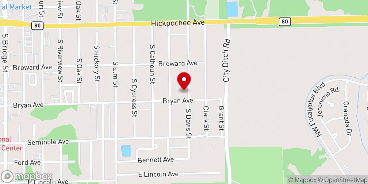 Map showing location of New Testament Baptist Church - Food Distribution Center
