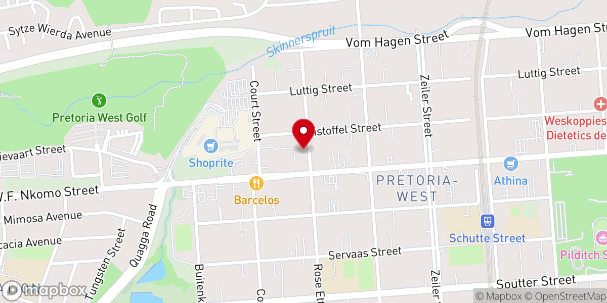 Map showing location of Holy Covenant Church Pretoria