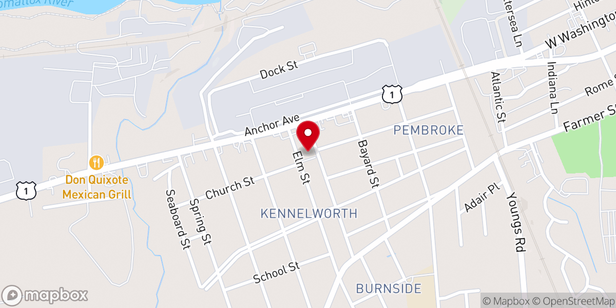 Map showing location of The Saint Paul’s Baptist Church, Elm Campus