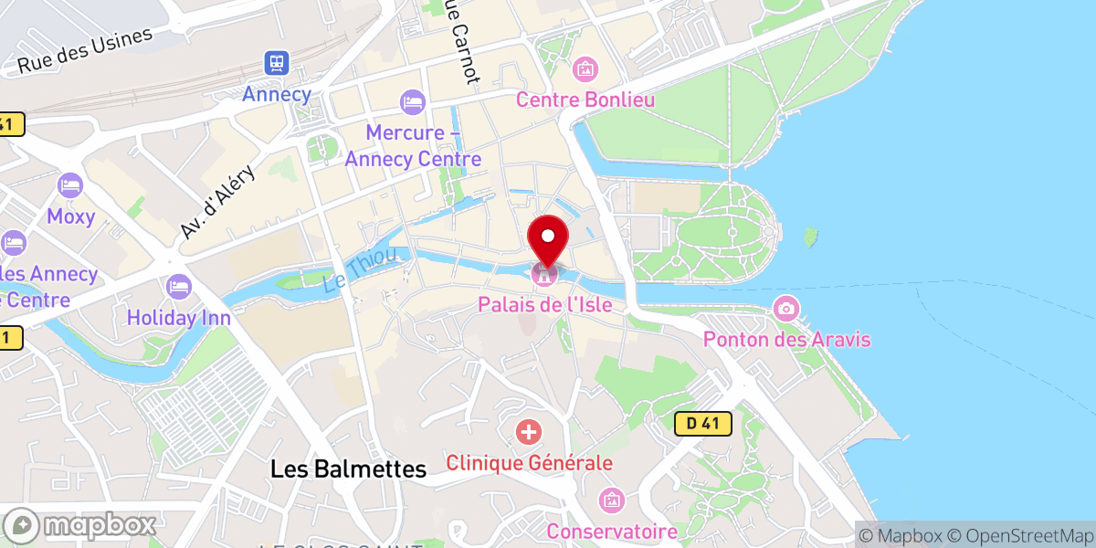 Map showing location of Le Palais de I'Île