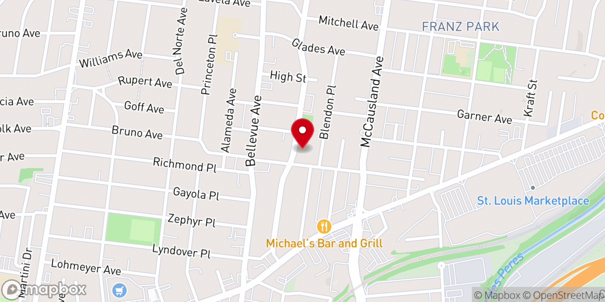 Map showing location of Maplewood Pentecostal Church of God