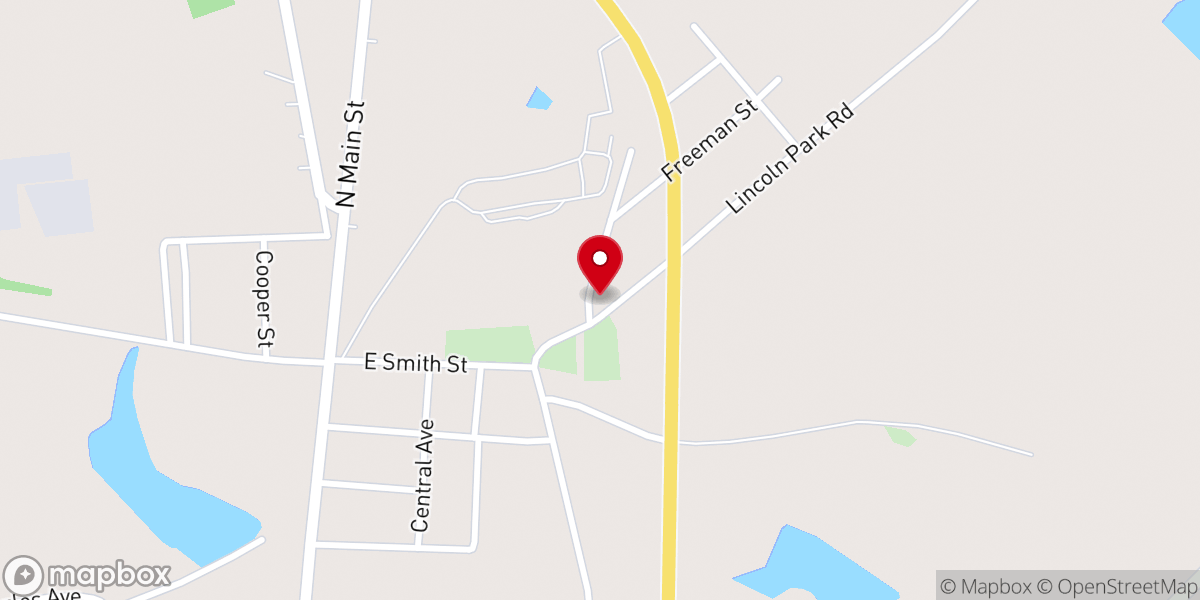 Map showing location of First Baptist Church of Wadley