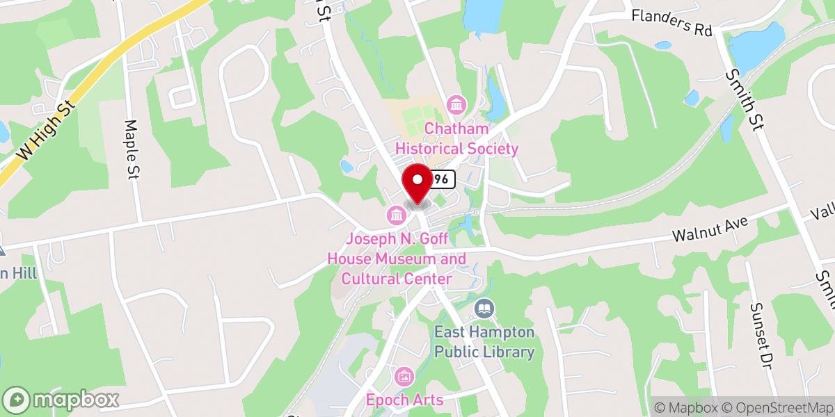 Map showing location of East Hampton