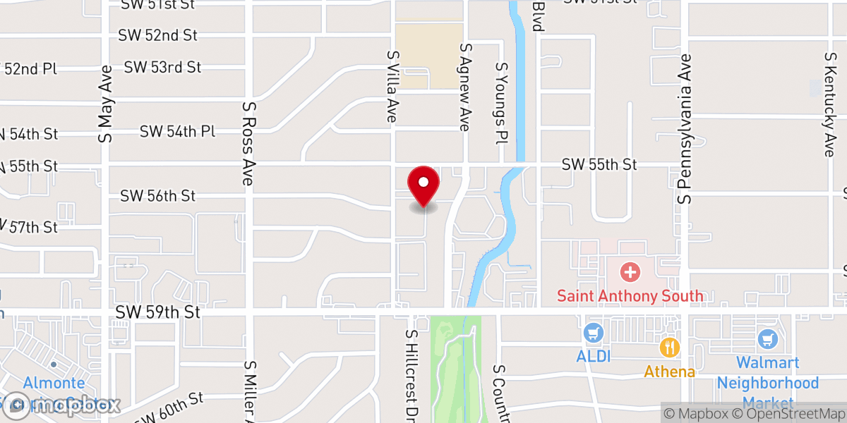 Map showing location of Hillcrest Heights Baptist Church