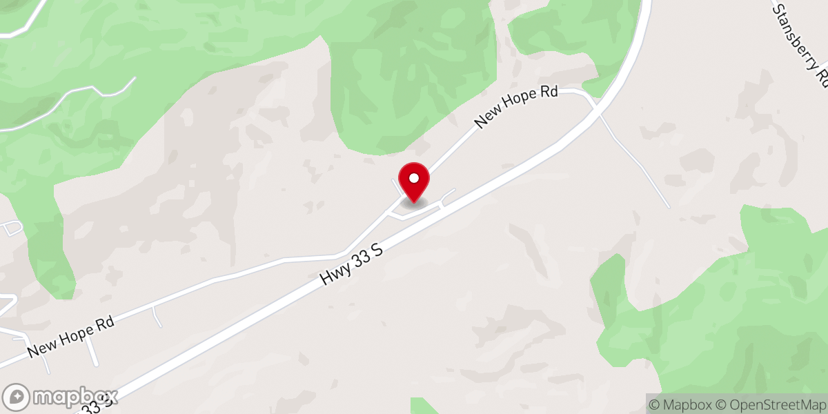 Map showing location of New Hope Missionary Baptist Church
