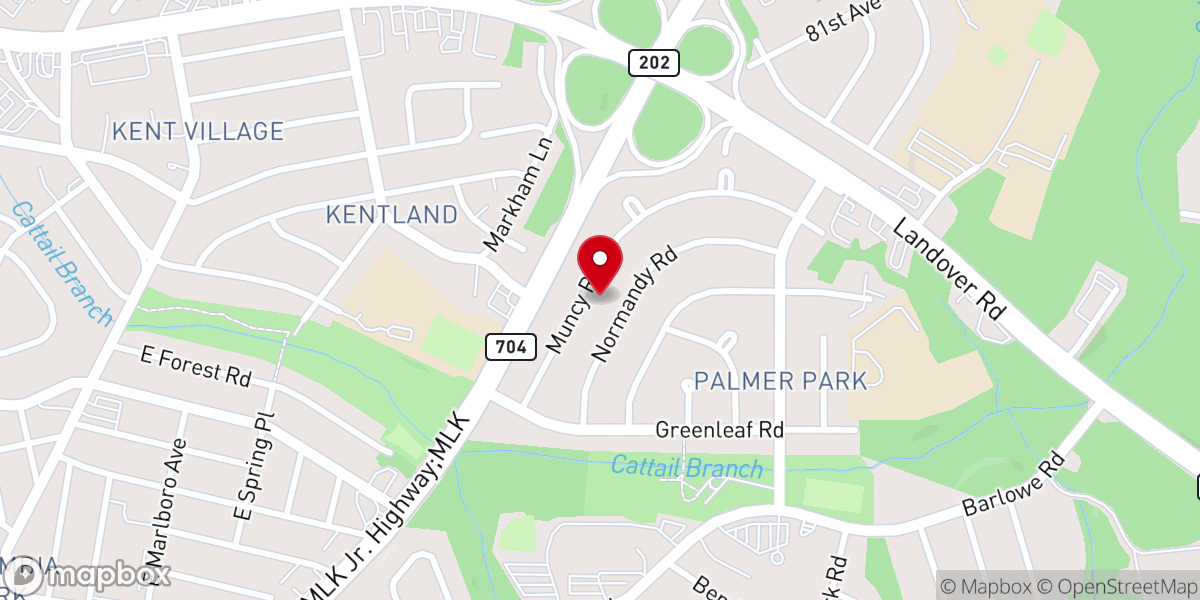 Map showing location of Prince Georges Church of Christ