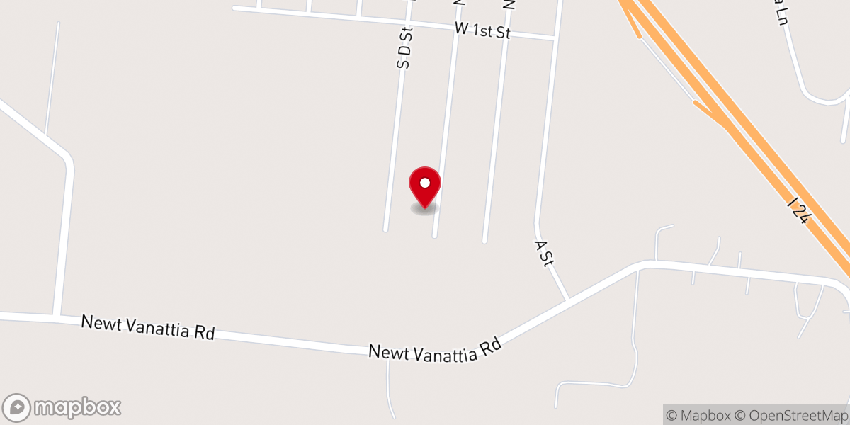 Map showing location of First Baptist Church at Oakley Subdivision